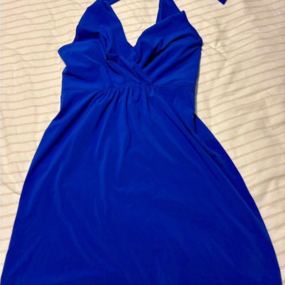 Athleta Royal Blue Halter Cocktail Dress